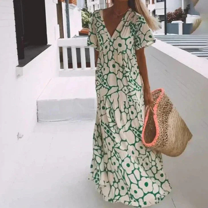 SamFloral Print Maxi Dress